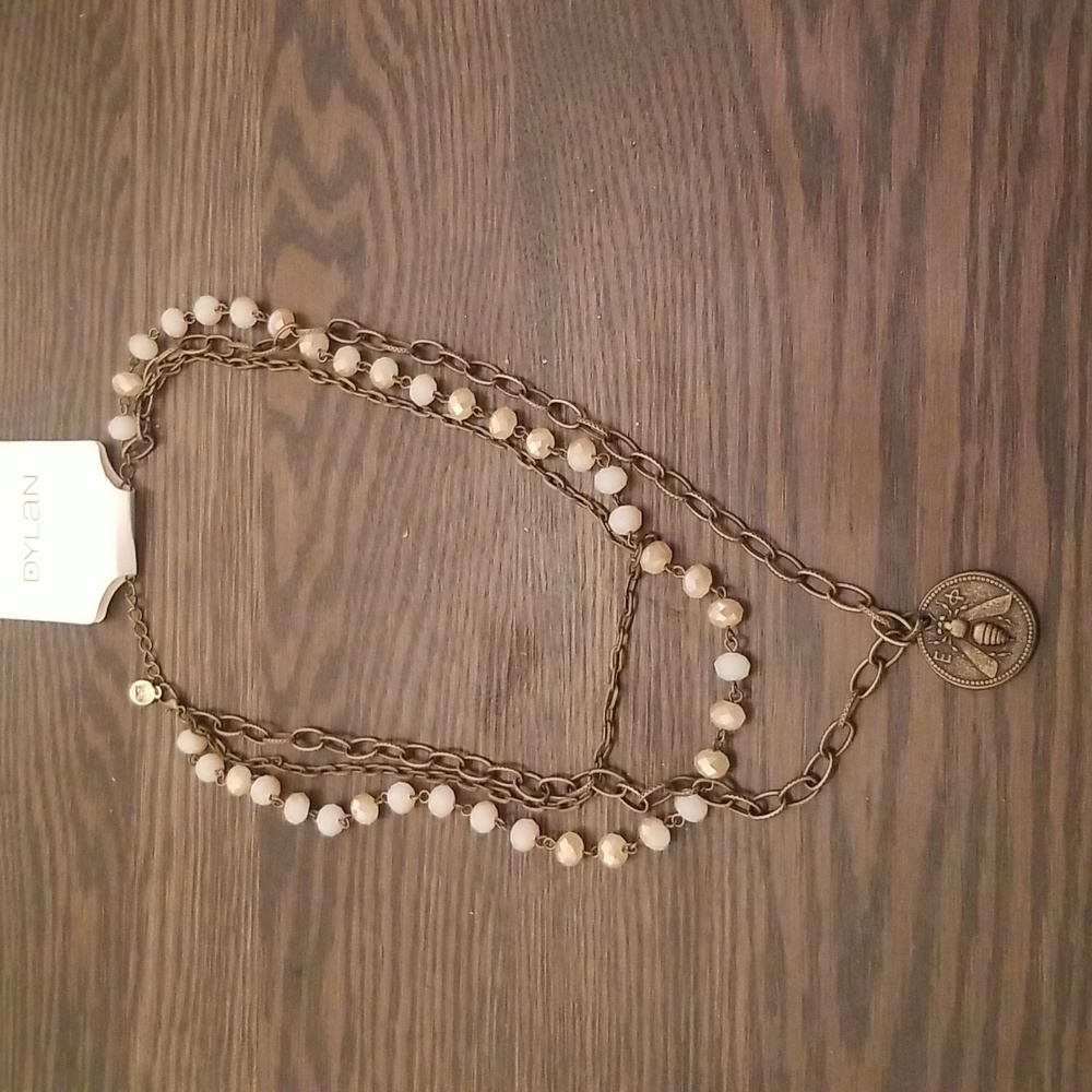 Dylan Gold and Cream Layered Necklace